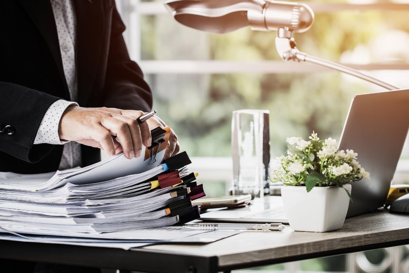 Clean Office with a male worker