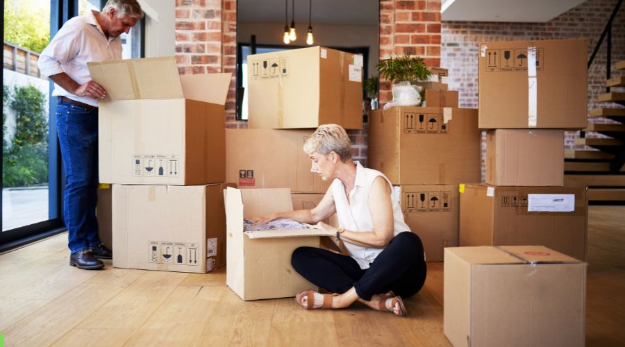 Couple preparing for a move