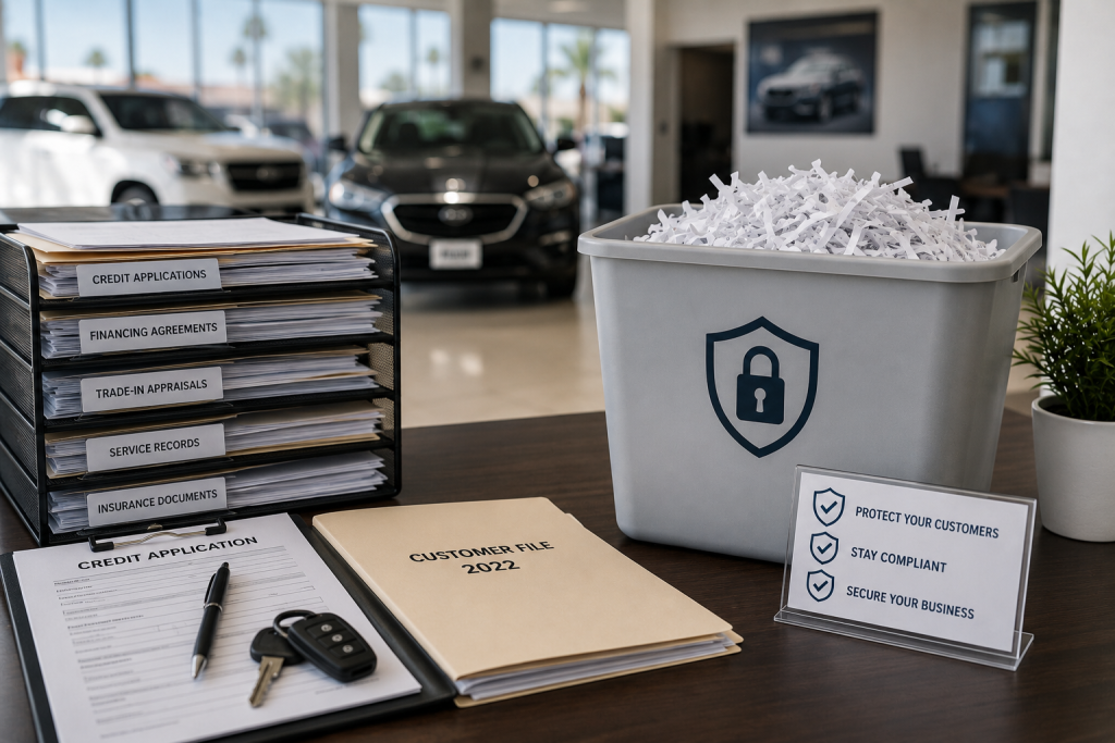 dealership shredding with client documents